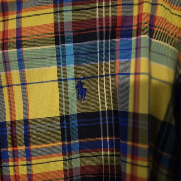 Ralph Lauren Polo Yellow Plaid Casual Shirt - Picture 2 of 3